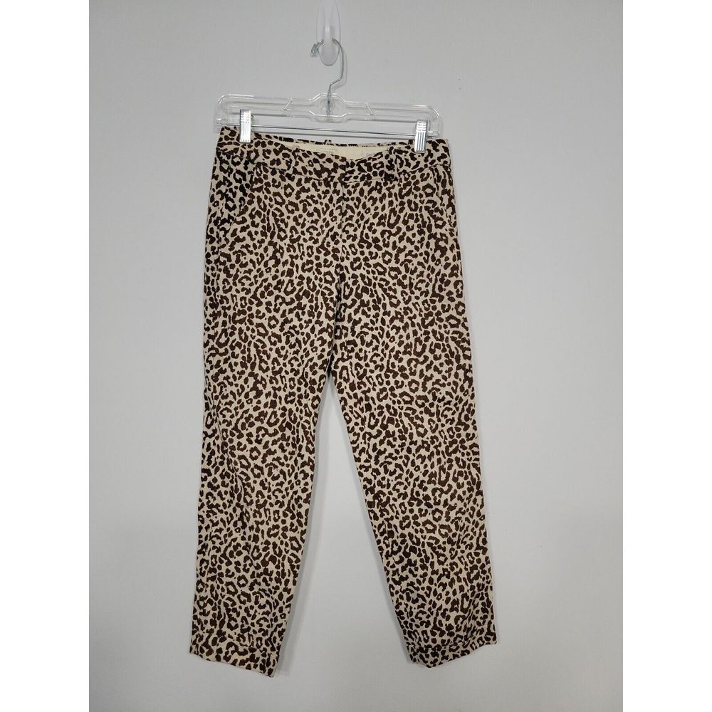 J Crew Women's Pants Size 00 Leopard Print Capri